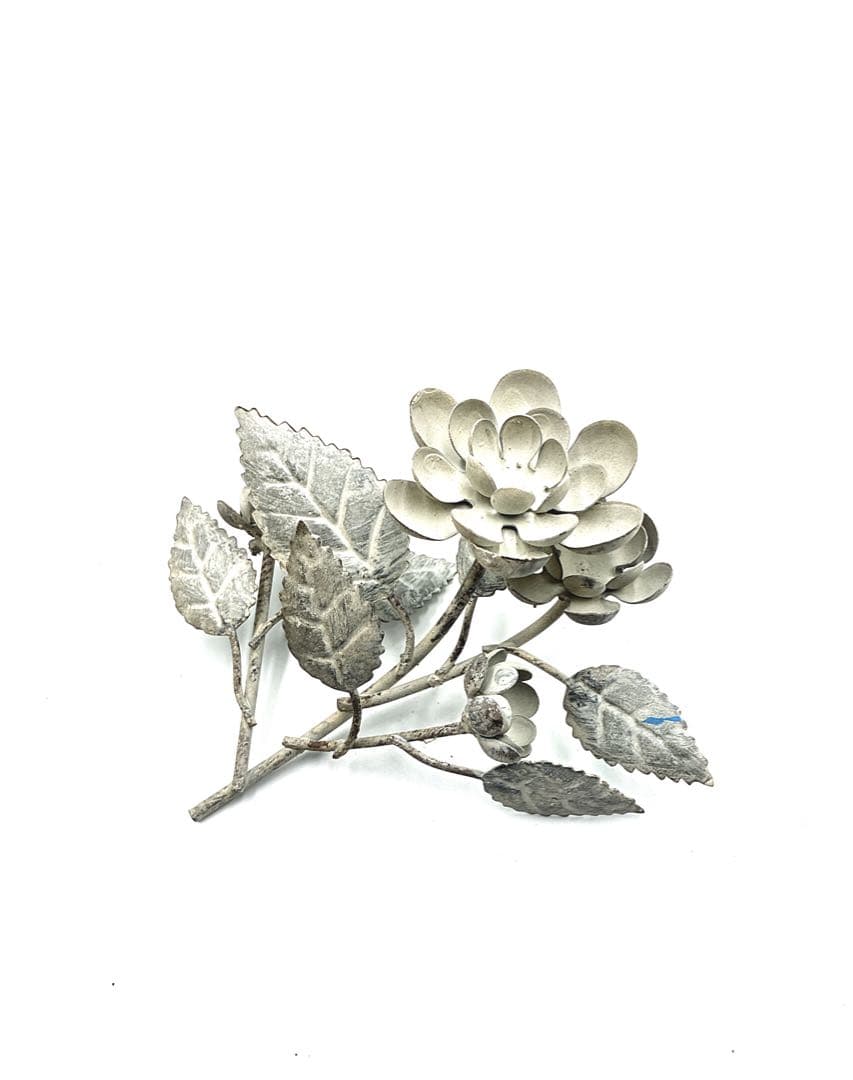 希少アンティーク鳥とお花オブジェのガラスドーム/パリアンティーク