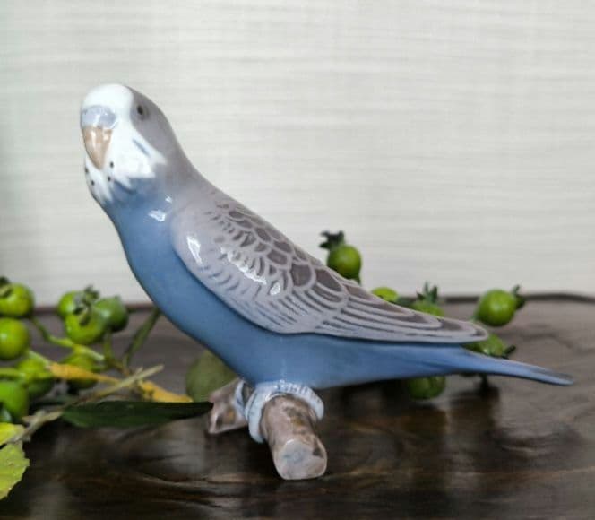 ビングオーグレンダール セキセイインコ グリーン 鳥 フィギュリン 1級