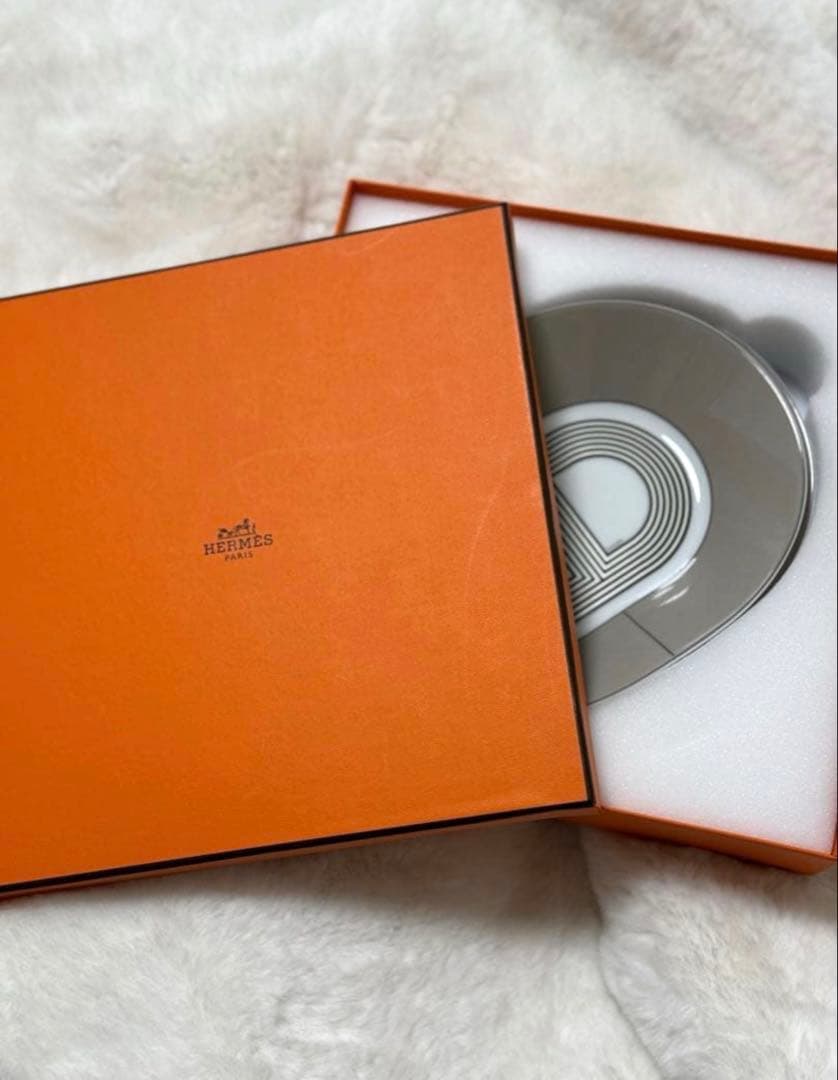 新品未使用】HERMES ラリー24 グレー オーバルプレート 2枚 廃盤希少