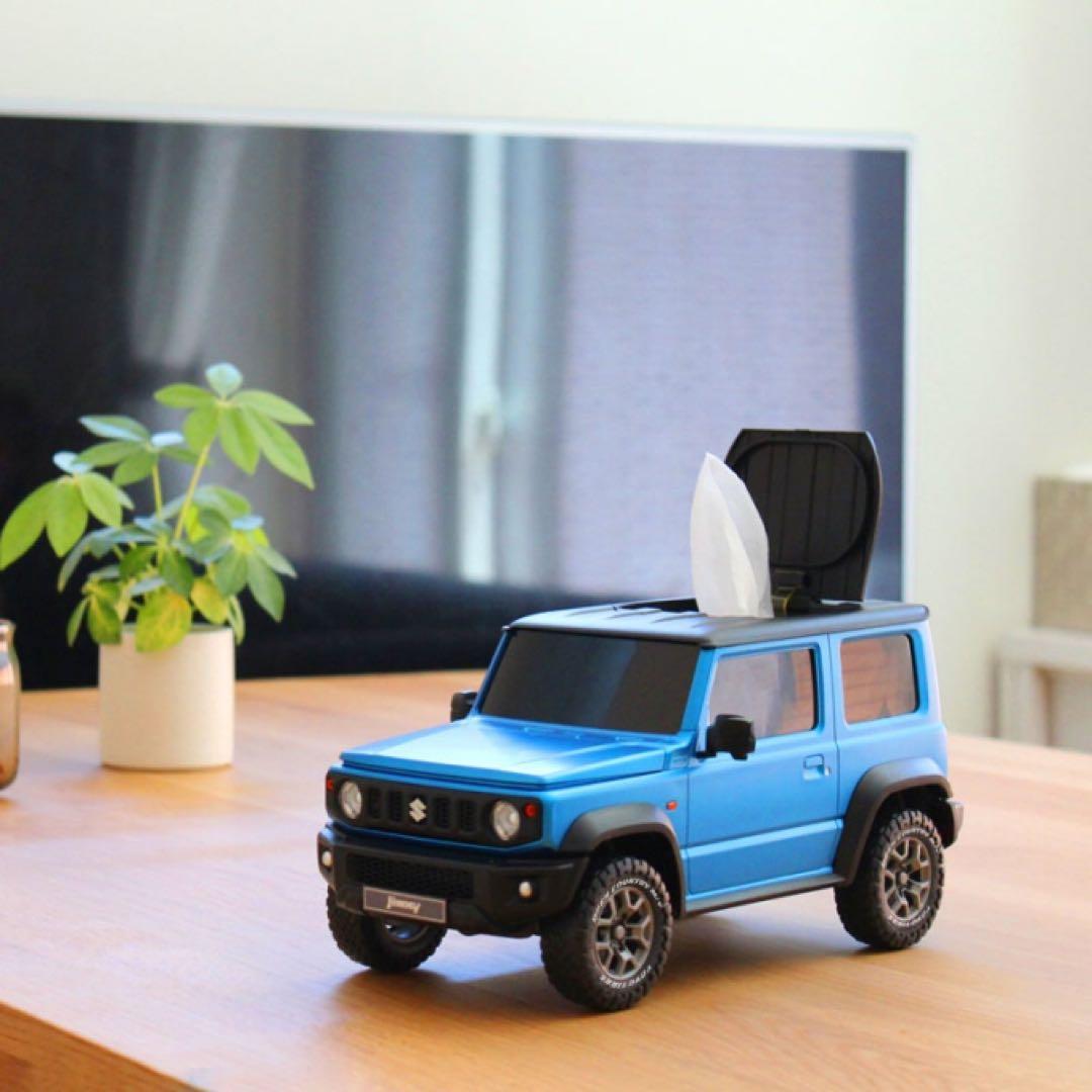 【限定品新品】ジムニー シエラ型ティッシュケース ブルーメタリック トート付 限定品新品】ジムニー シエラ型ティッシュケース ブルーメタリック