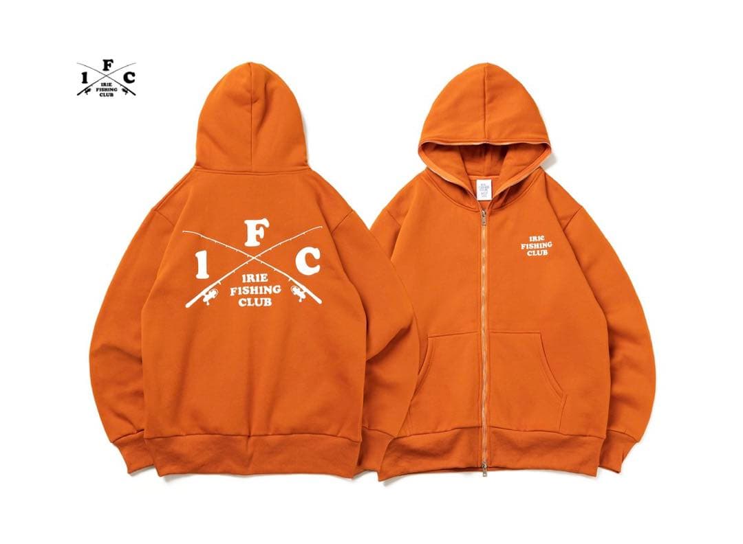 IRIE FISHING CLUB オレンジ ジップアップパーカー - メルカリ