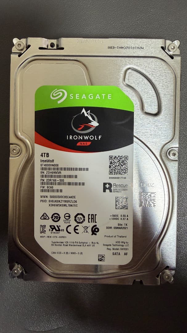 4TB SEAGATE IronWolf ST4000VN008 ハードディスク - メルカリ
