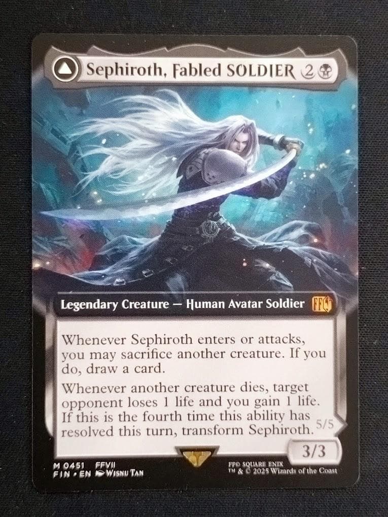 MTG 威名のソルジャー、セフィロス 英語 拡張アート FIN-BF - メルカリ
