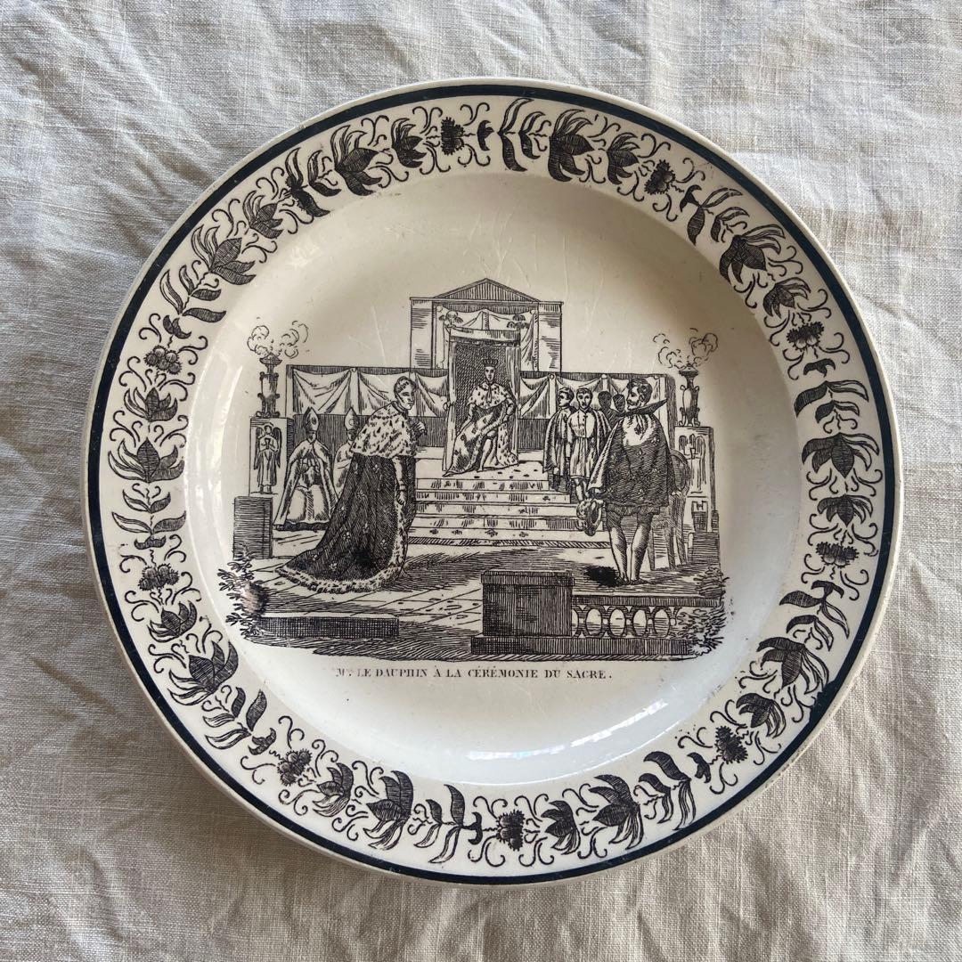 モントロー グリザイユプレート フランスアンティークp73-8 - メルカリ