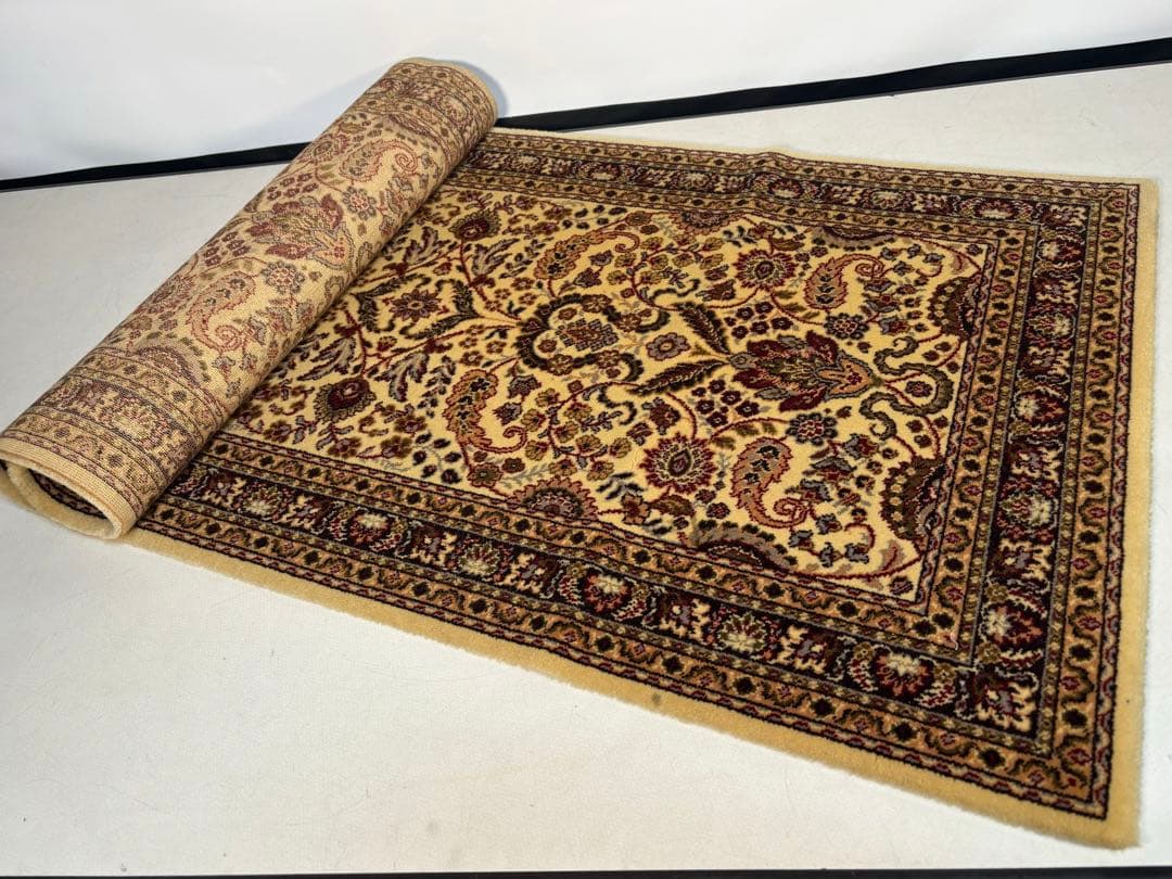 100% PURE NEW VIRGIN WOOL PILE ラグ シンプル ウール100％ ニット 編み込み 輸入ラグ 海外ラグ オフ