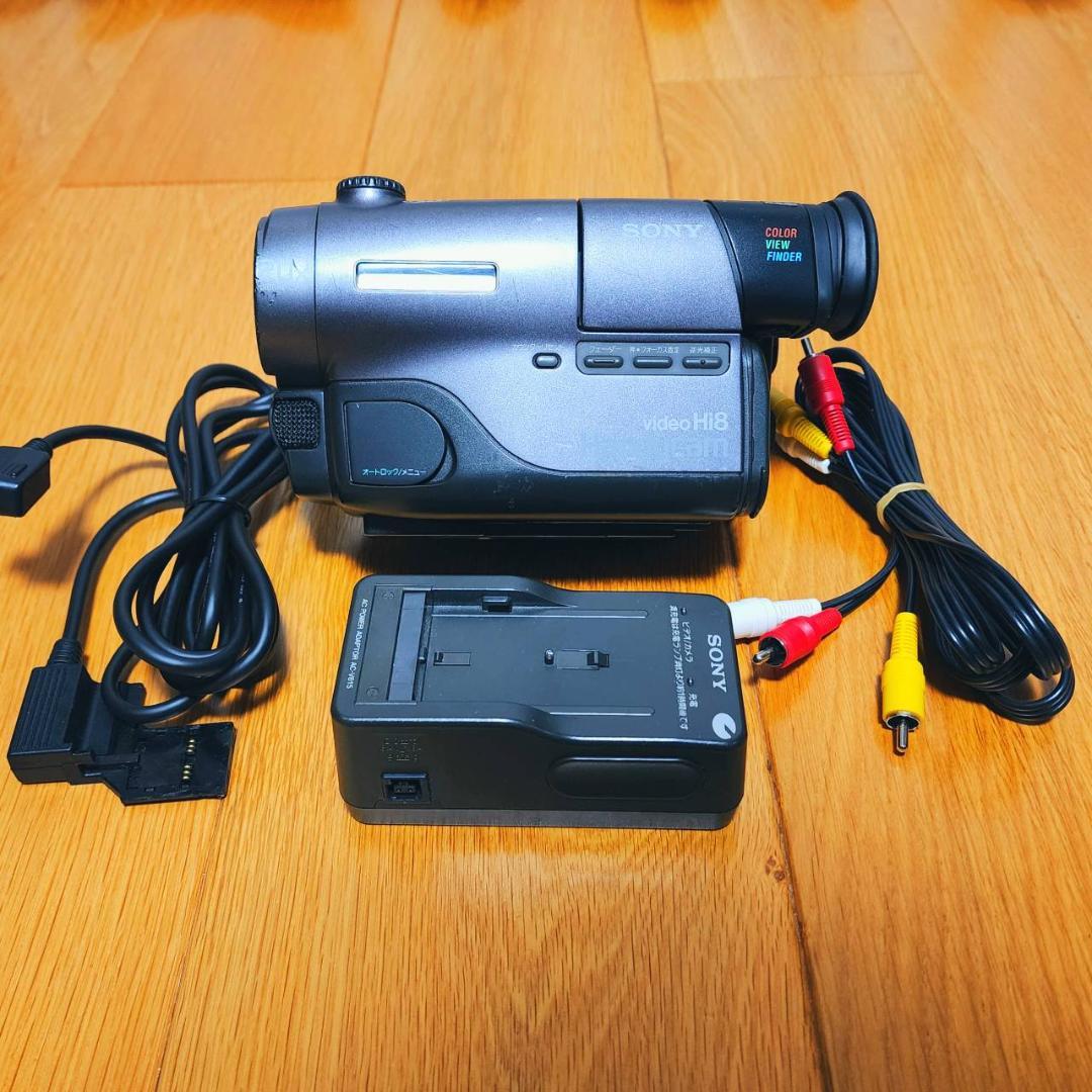 動作確認済】SONY 高画質 8ミリ Hi8 ビデオカメラ ACアダプタセット
