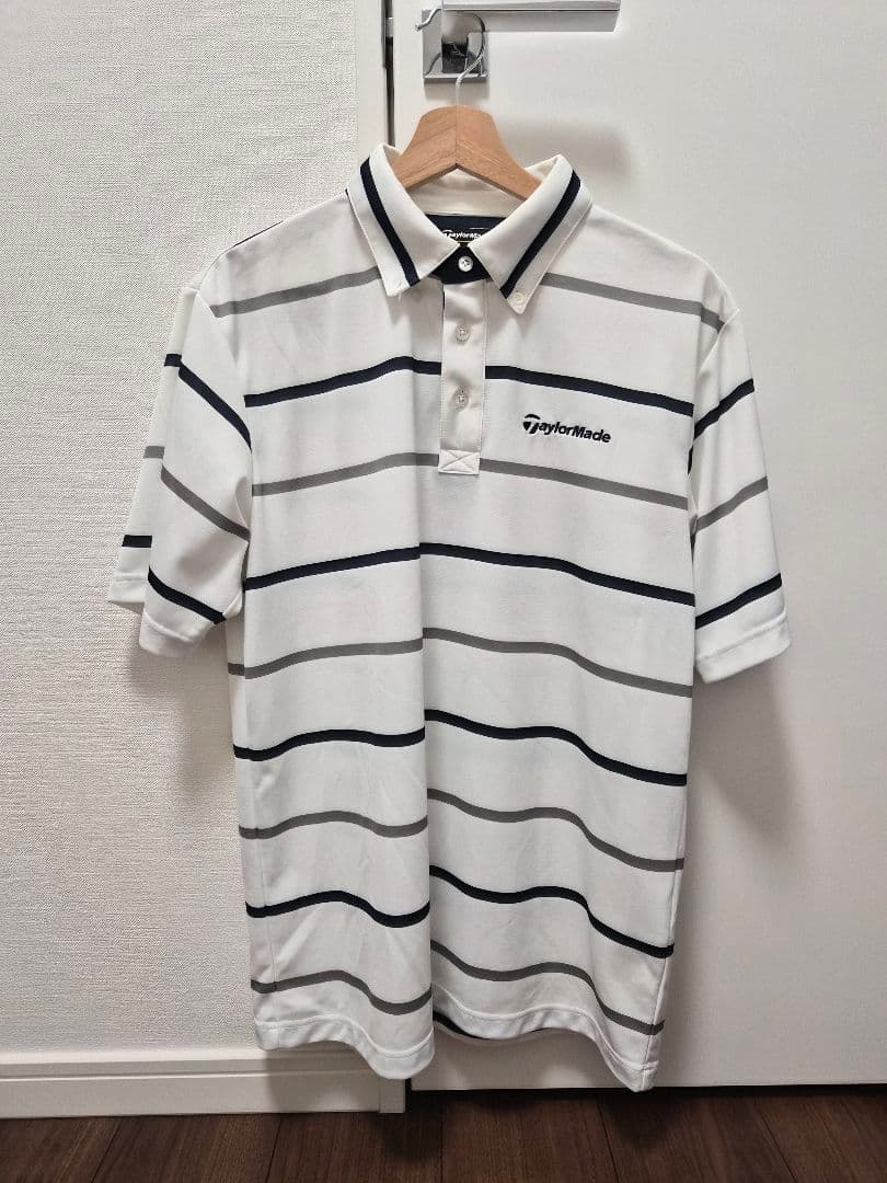 TaylorMade ポロシャツ ホワイト ストライプ - メルカリ