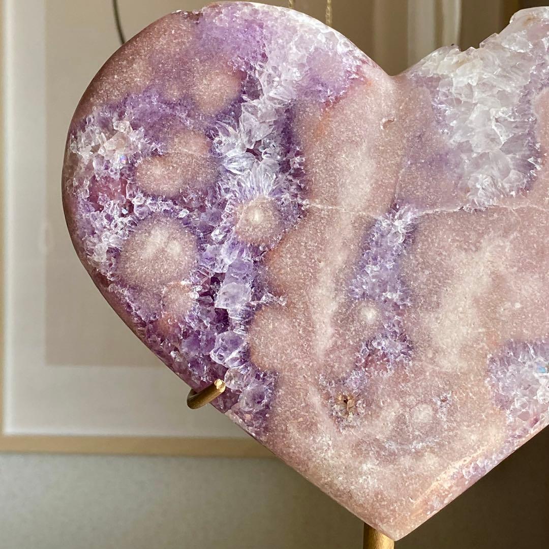 ★★★破格 最終特価【 特大 ピンクアメジスト 原石 ハート 1.54kg