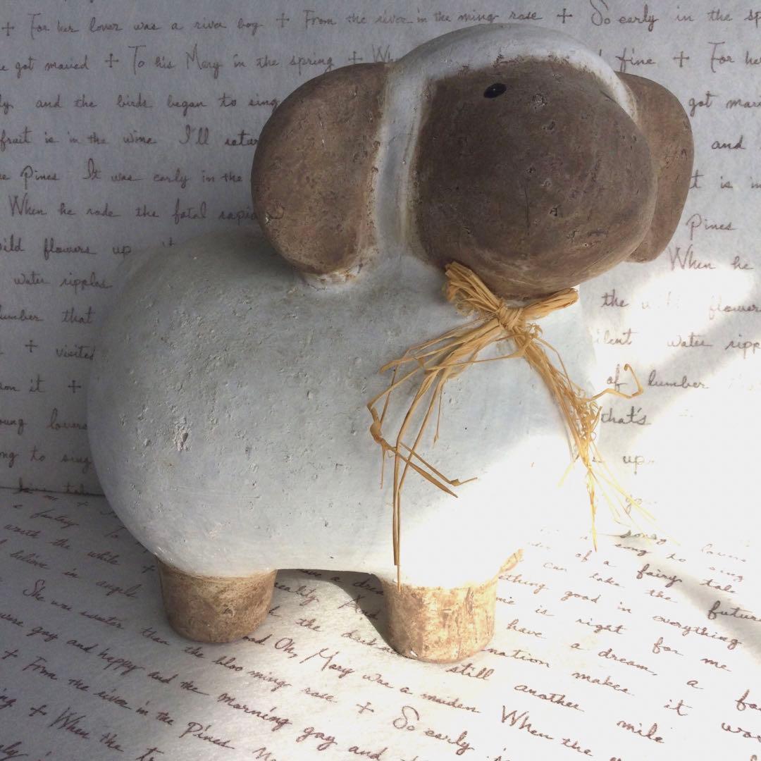 sheep（羊）アンティークオブジェ 置物 テラコッタ陶器 2027年干支