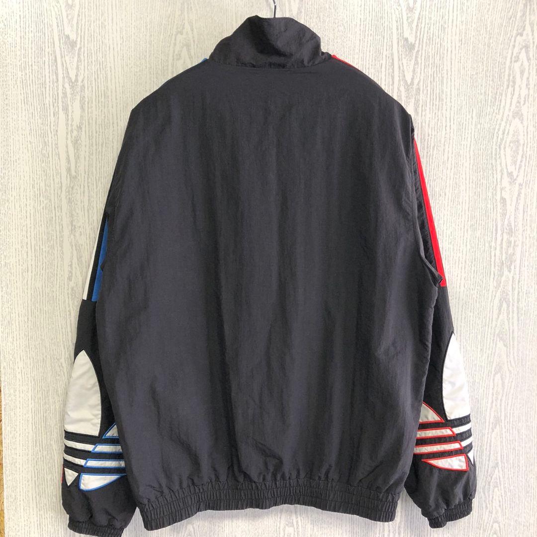 adidas アディダス トレフォイル刺繍 ナイロンジャケット 目黒蓮 黒 L