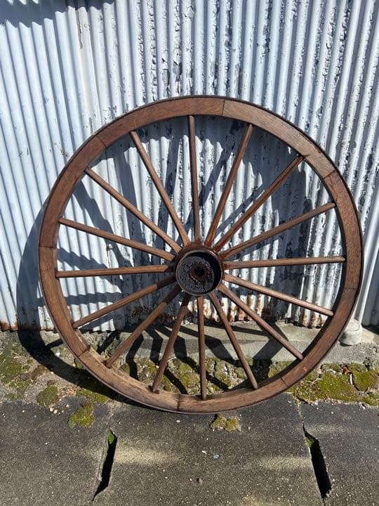 でかい木製車輪 アンティーク 90センチ 木製車輪 ウッド ホイール ガーデンウィール /ガーデン雑貨 ナチュラル