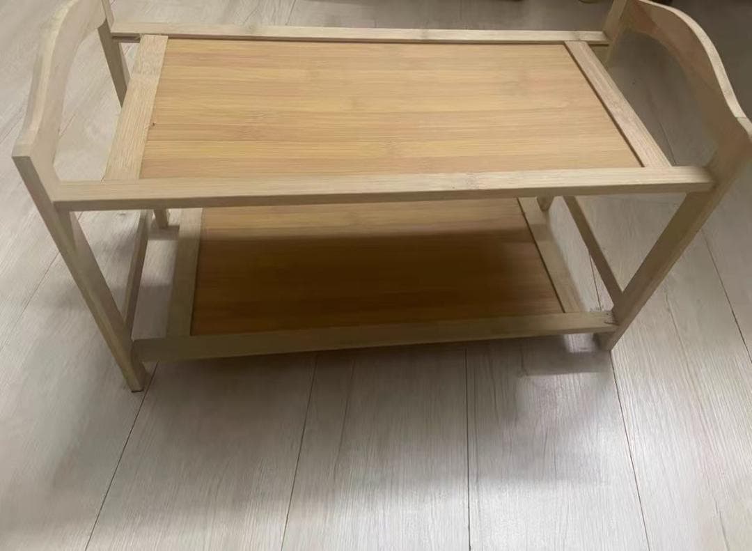 竹製2段シェルフ 楽天市場】シェルフ 2段 幅120cm 竹製 （ 送料無料 ラック