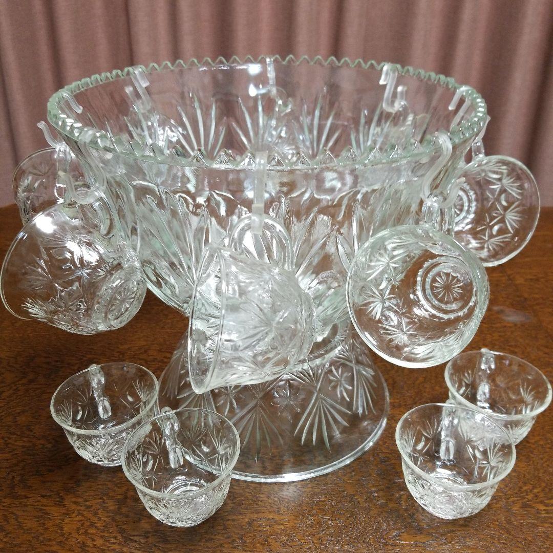 昭和レトロ フルーツポンチ用ガラスボウルセット - メルカリ