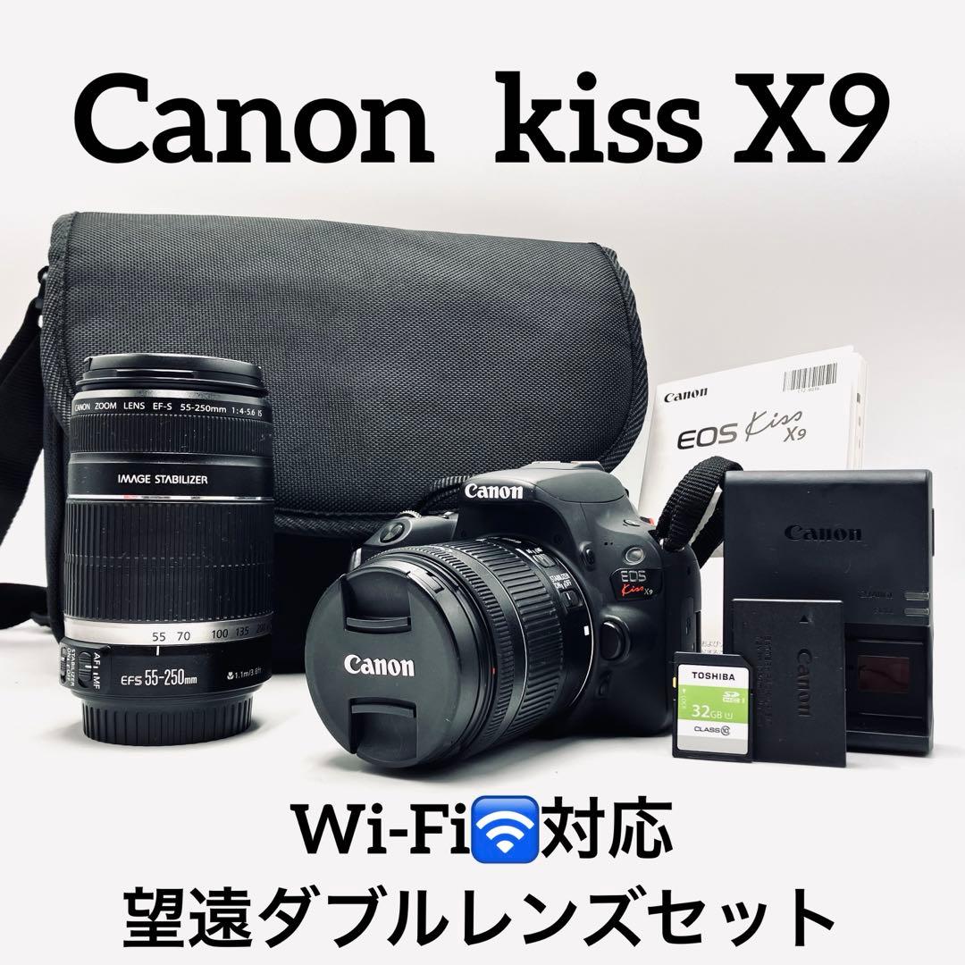 Wi-Fi対応♪ Canon kiss X9 望遠ダブルレンズセット Canon EOS Kiss X9 ダブルレンズ ダブルズーム Wi-Fi搭載 - メルカリ