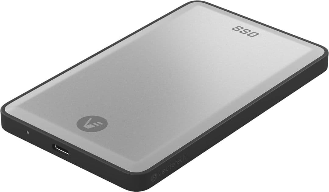 外付けSSD シルバー 13.0cm x 8.0cm