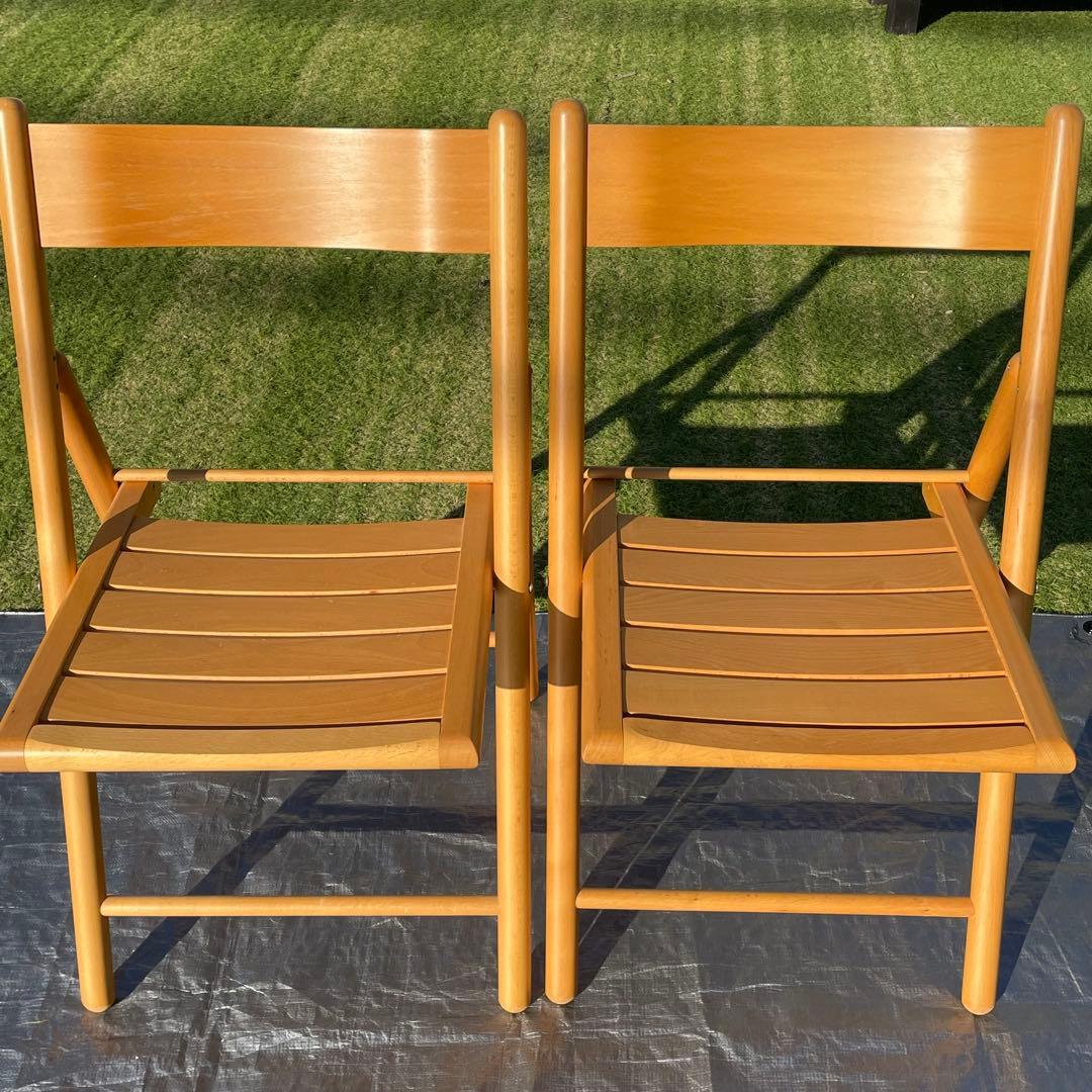 廃盤品 無印良品 木製折りたたみ椅子 フォールディングチェア 2脚 希少廃盤】無印良品 折りたたみ椅子 MUJI 良品計画 - メルカリ