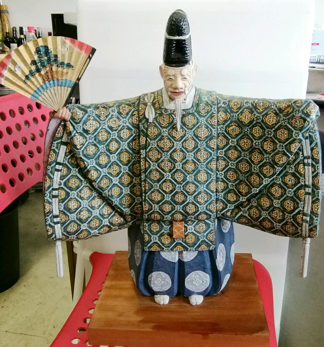 近藤廣運　　豪華木彫手彩色　能舞い人形 木芯桐塑「童舞・迦陵頻」(奥 富久枝)｜ギャラリージャパン