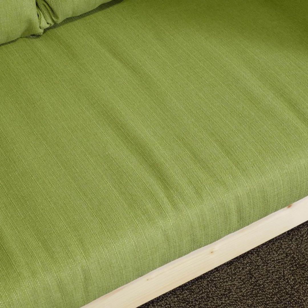 K 新品 北欧 パイン材 ソファベッド すのこ グリーン 緑 ソファ