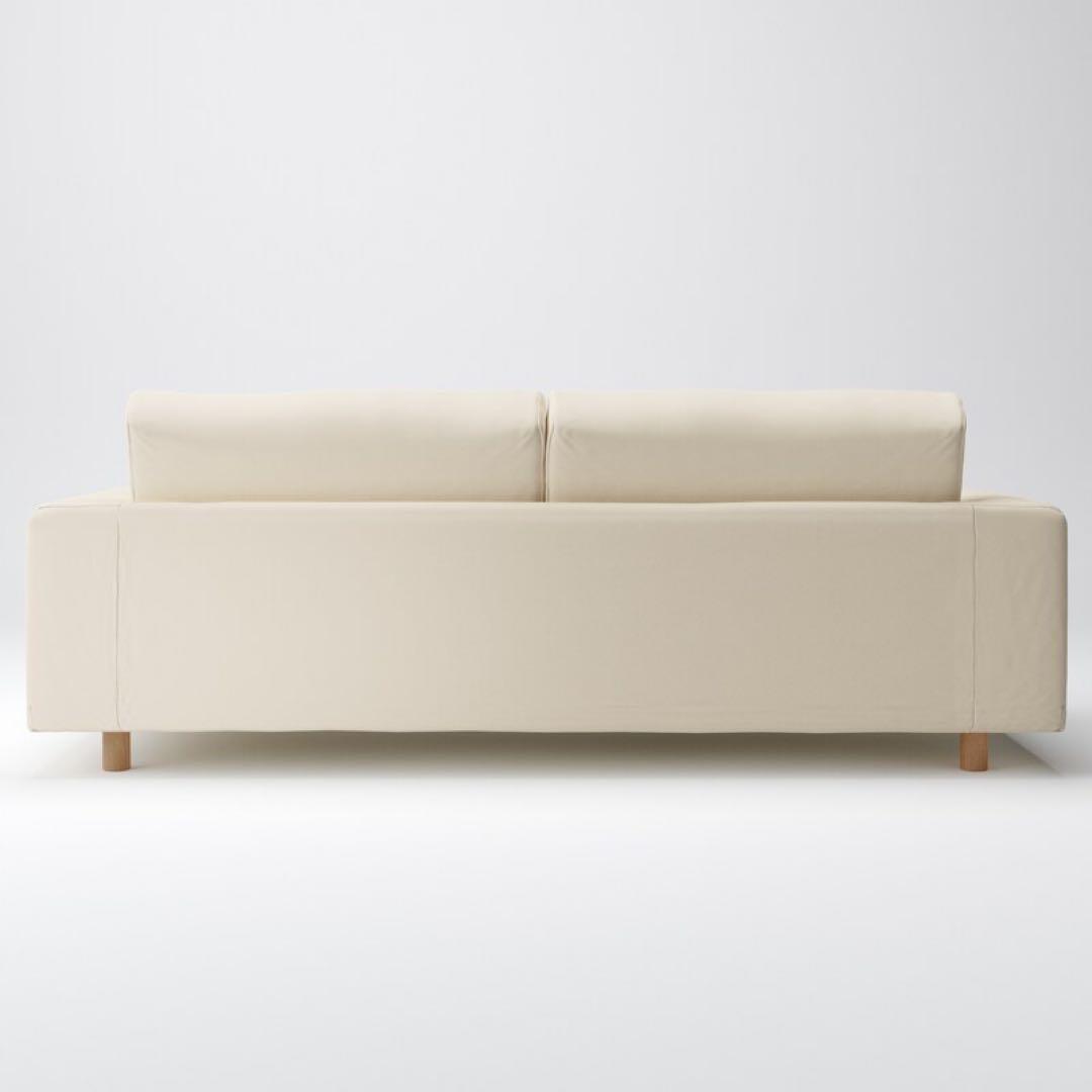MUJIウレタンポケットコイルソファ 3S 脚セット洗いざらしの綿帆布