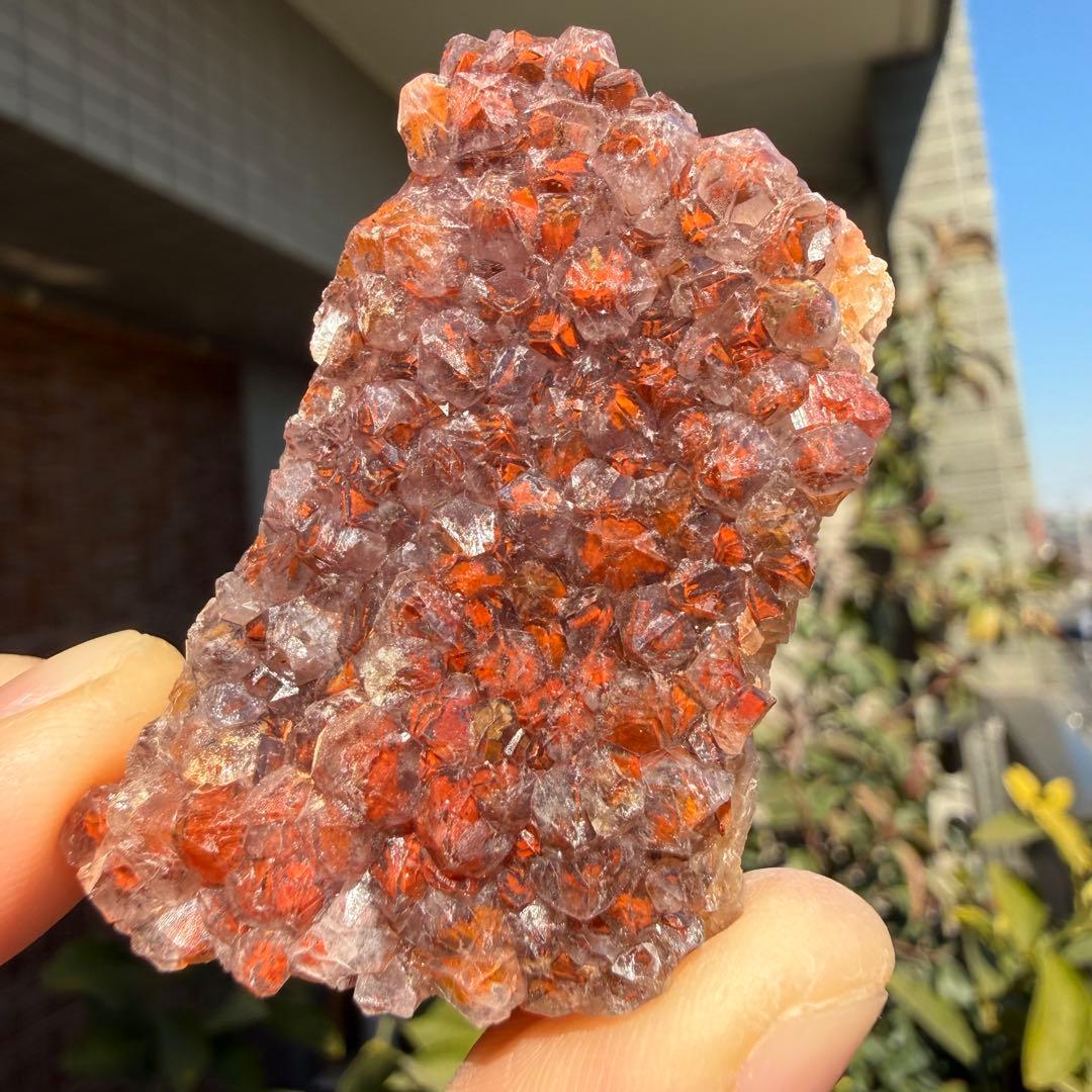 レッドファントムクラスター 赤富士 幻影水晶 52.9g 赤水晶 自然石R3