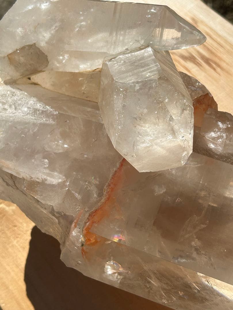 ファントムガーデン水晶天然石タンジェリンクォーツレインボー入 最高