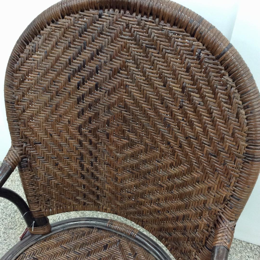 未使用品 カザマ オリッサ ハイバックシーベルチェア ラタン 回転式 2