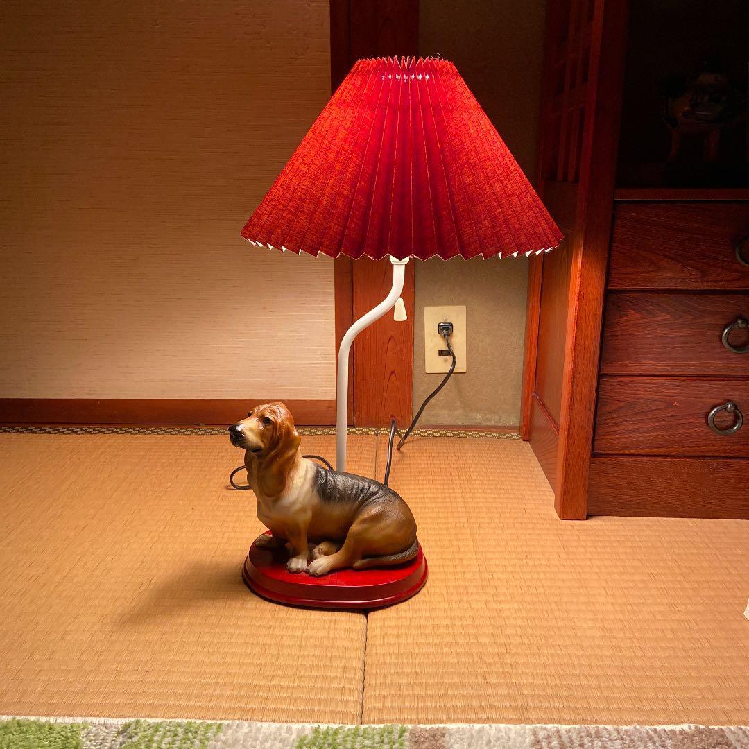 犬置物 バセットハウンド ランプ 年代物 レトロ - メルカリ