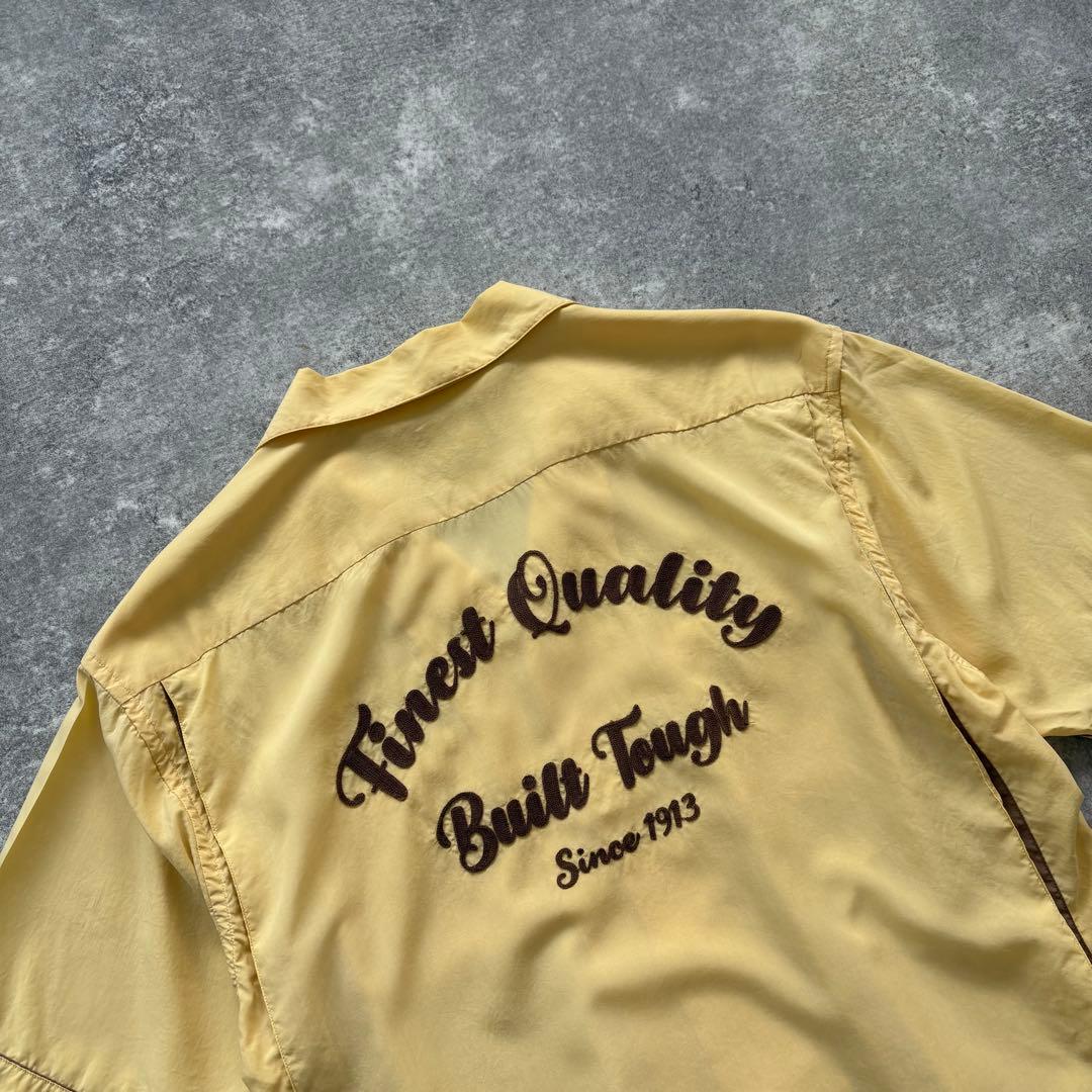 schott】ショット ボウリングシャツ オープンカラー チェーン刺繍 (L)