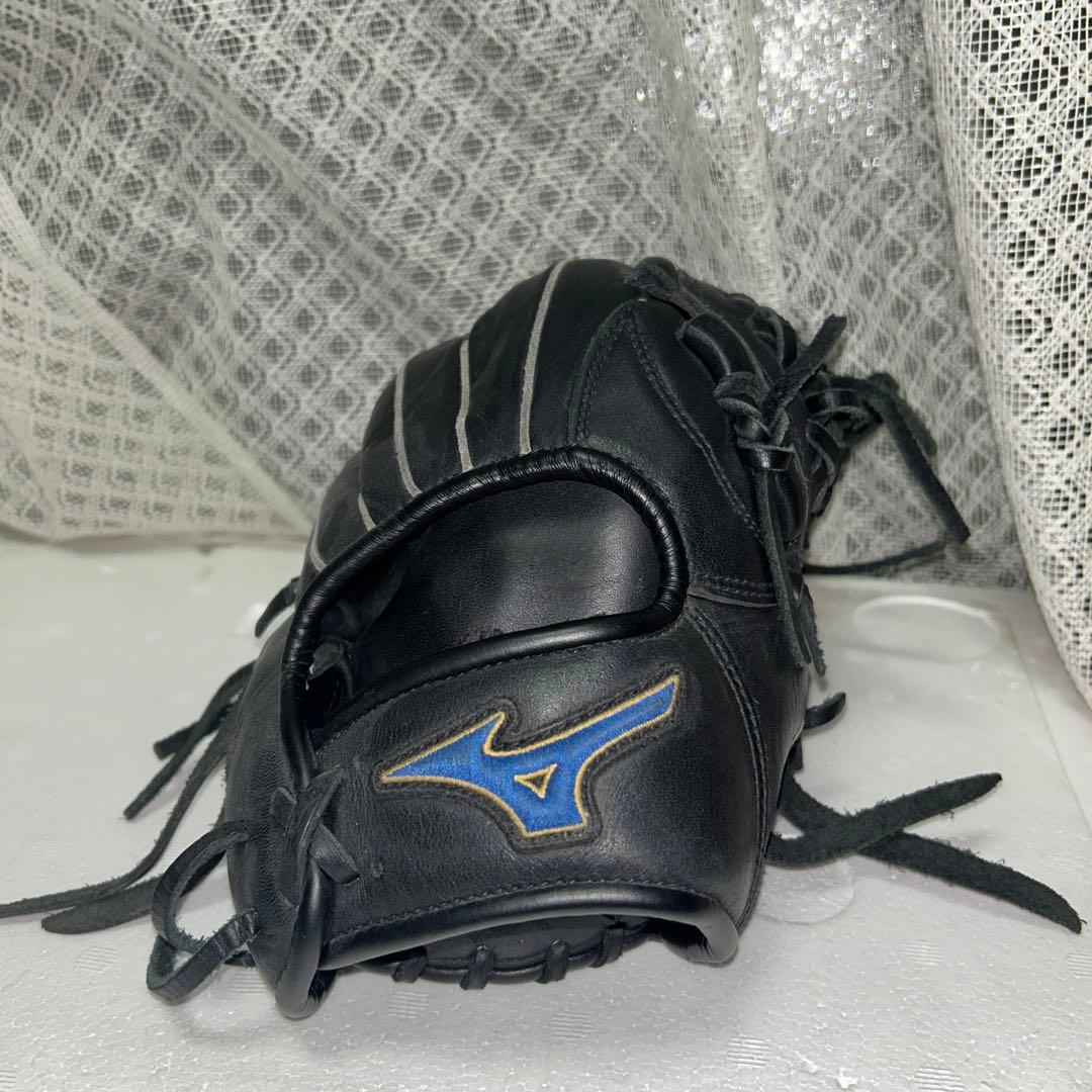 Mizuno 軟式グローブ 黒 ストライプデザイン - メルカリ