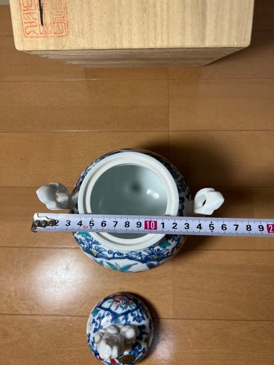 598 有田焼 鍋島 魯山 手描き 二方割唐草桃絵 香炉 未使用 - メルカリ