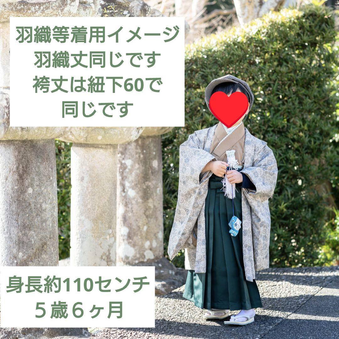 5歳 ウィリアムモリスアイリス羽織と本格的袴、着物のセット