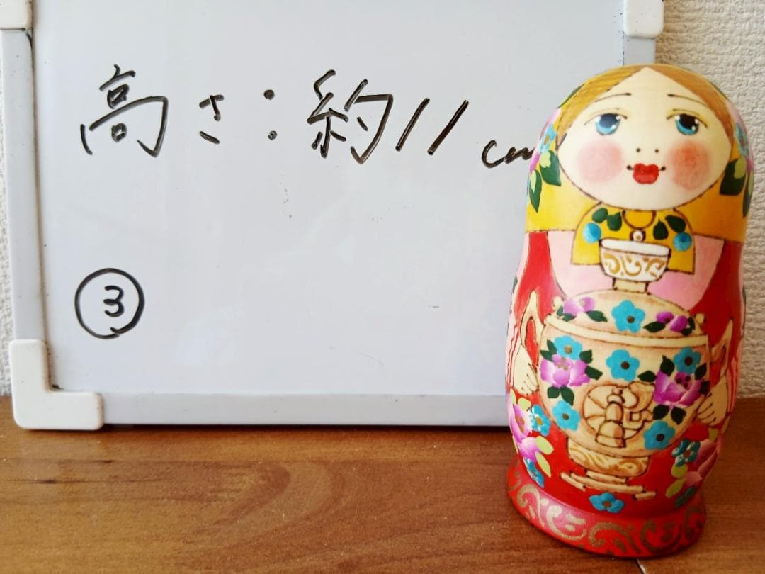 LYH044】北欧ロシア雑貨 リューバ作のマトリョーシカ サモワール