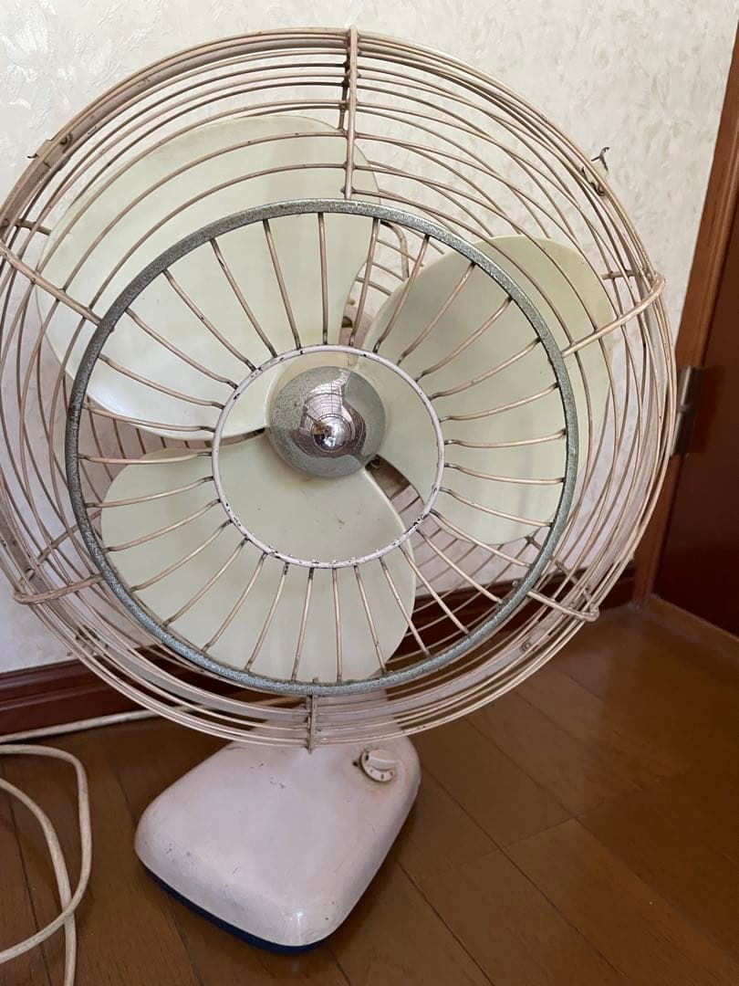 レトロ 扇風機　昭和レトロMitsubishi 3枚羽根　三菱電機 昭和レトロ MITSUBISHI／三菱 小型 扇風機 3枚羽根 20cm みどり