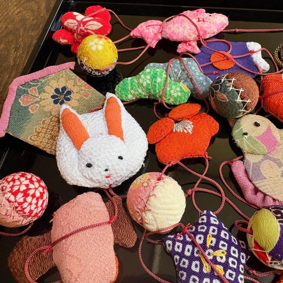 ひめ吊し雛材料 豆針山まとめて！手作り 縮緬 江戸縮 アンティーク