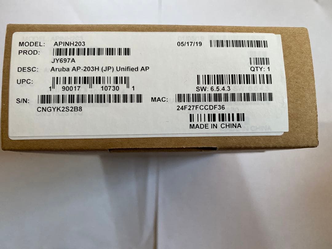 D6A009 新品未開封　Aruba AP-203H (JP) Unified JY697A 無線LANアクセスポイント Aruba AP-203H (JP) Unified AP 1台