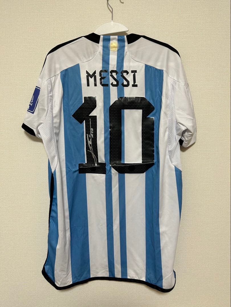 メッシサイン入りシャツ10番~鑑定書付き~】アルゼンチン代表 - メルカリ