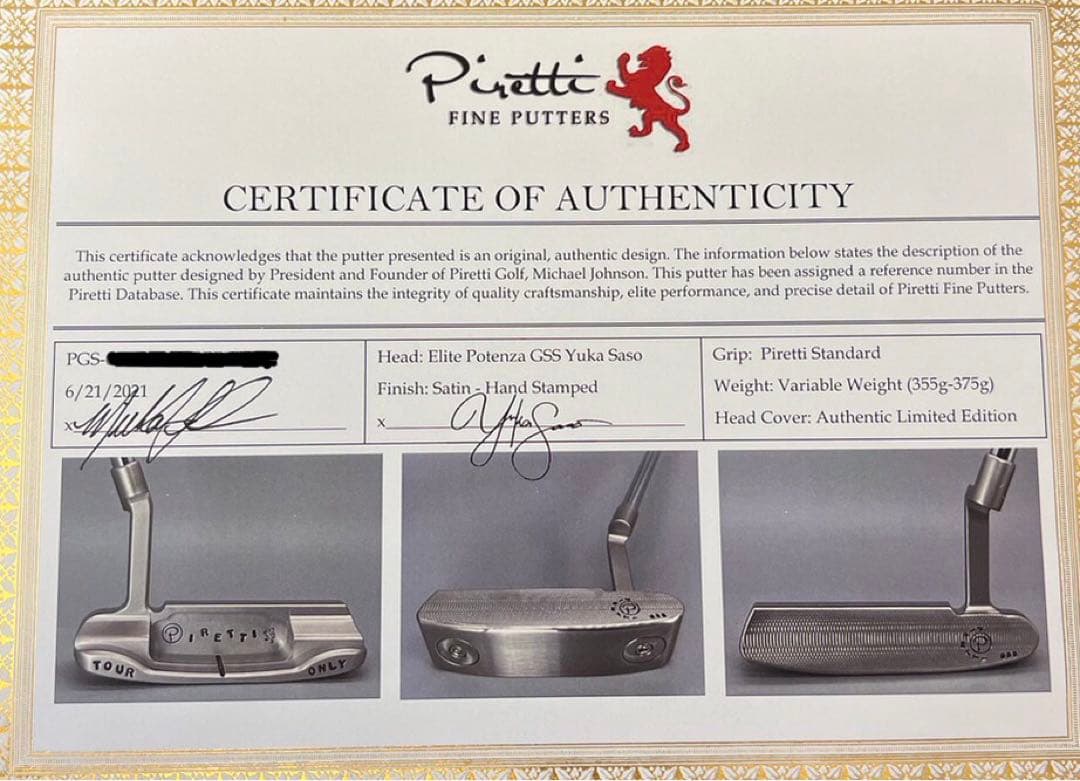 ⭐︎新品⭐︎限定 piretti ピレッティ GSS パター COA付 笹生優花