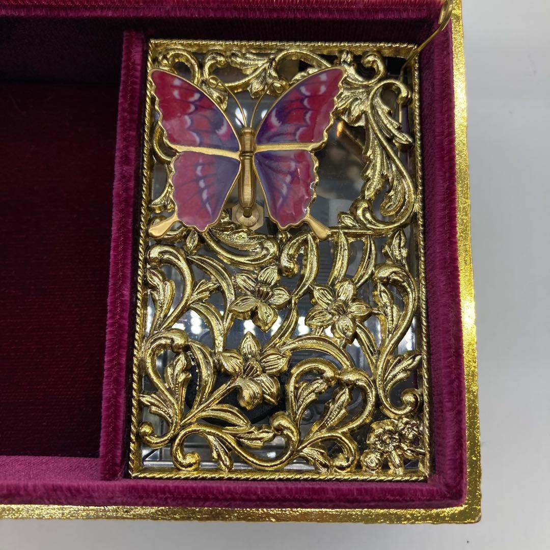 美品】小樽 オルゴール堂 ジュエリーボックス 蝶々 星に願いを