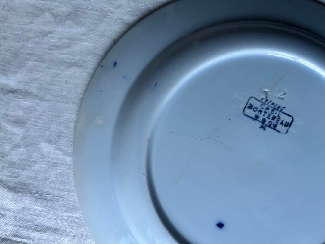 Japon Creil montereau ジャポニズム 藍色 フランス - メルカリ