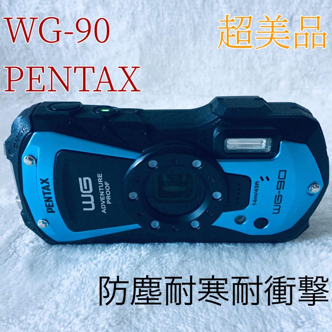 超美品 注釈 PENTAX WG-90 タフカメラ 現場 防塵 耐衝撃 無線 PENTAX WG-90 コンパクトデジタルカメラ ブルー [防水+防塵+耐衝撃