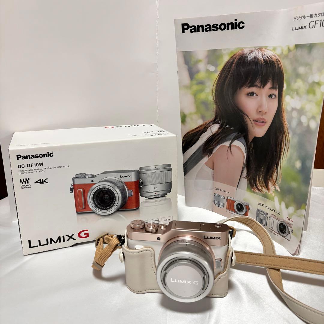 【美品】　Panasonic Lumix GF10 ホワイト　ダブルレンズキット LUMIX Gシリーズ パナソニック ミラーレス Panasonic DC-GF10 レンズ