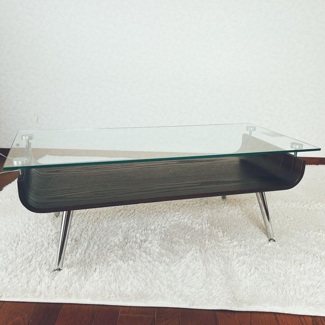 旧型】ニトリ センターテーブル ノルディック 強化ガラス ミッド