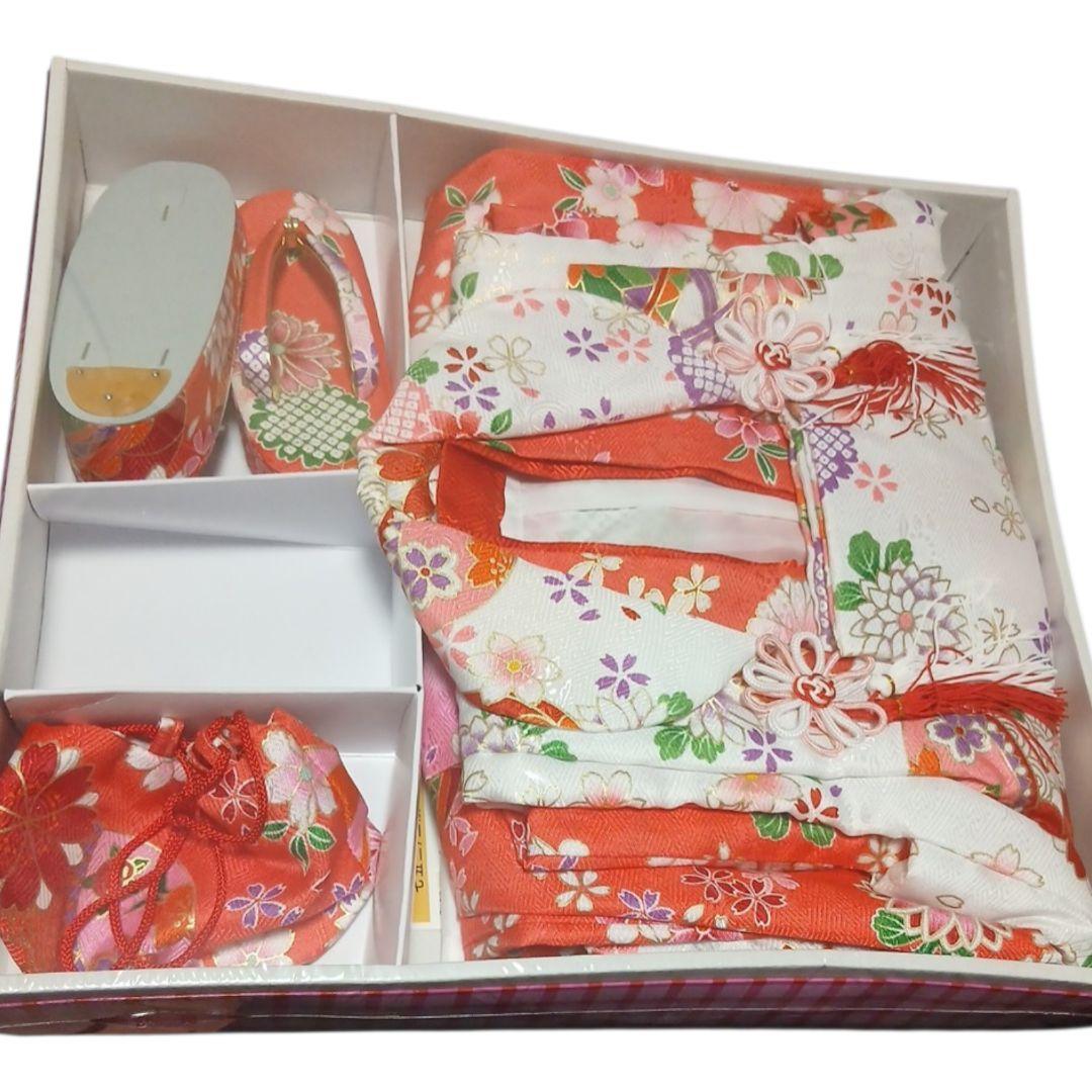 七五三 3歳 女の子 被布セット 小物一式 草履 バッグ 筥迫 髪飾り付き