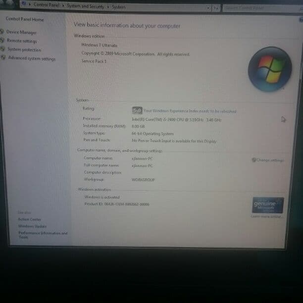 Cpu i5 2400 3.10ghz 3.40ghzになります。