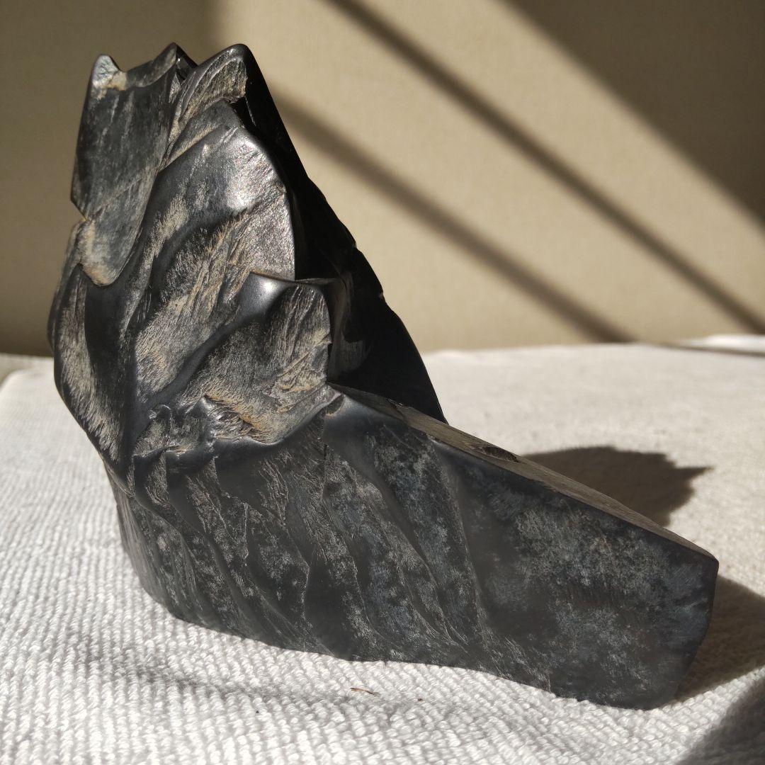 那智黒石 盆栽 ミニチュア 造形美 水石 盆石 鑑賞石 独立峰 画像20枚