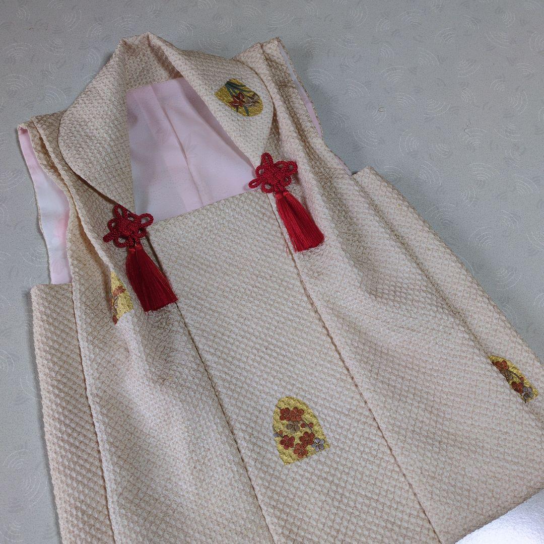 七五三３歳女の子正絹総絞り手縫いの被布(中綿無し）刺繍入り NISHIORI 総絞り レンタル商品 3歳の七五三 女の子 被布コート 着物