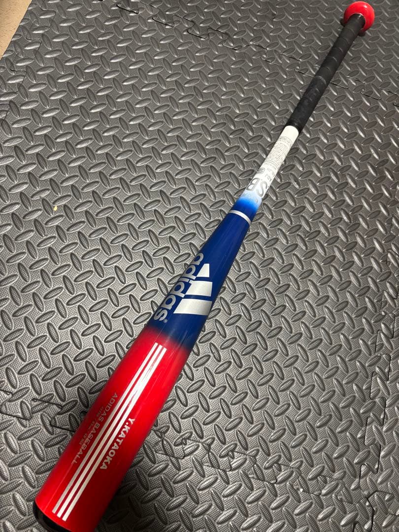 美品】adidas アディダス 野球バット 赤青カラー（※グリップ劣化あり