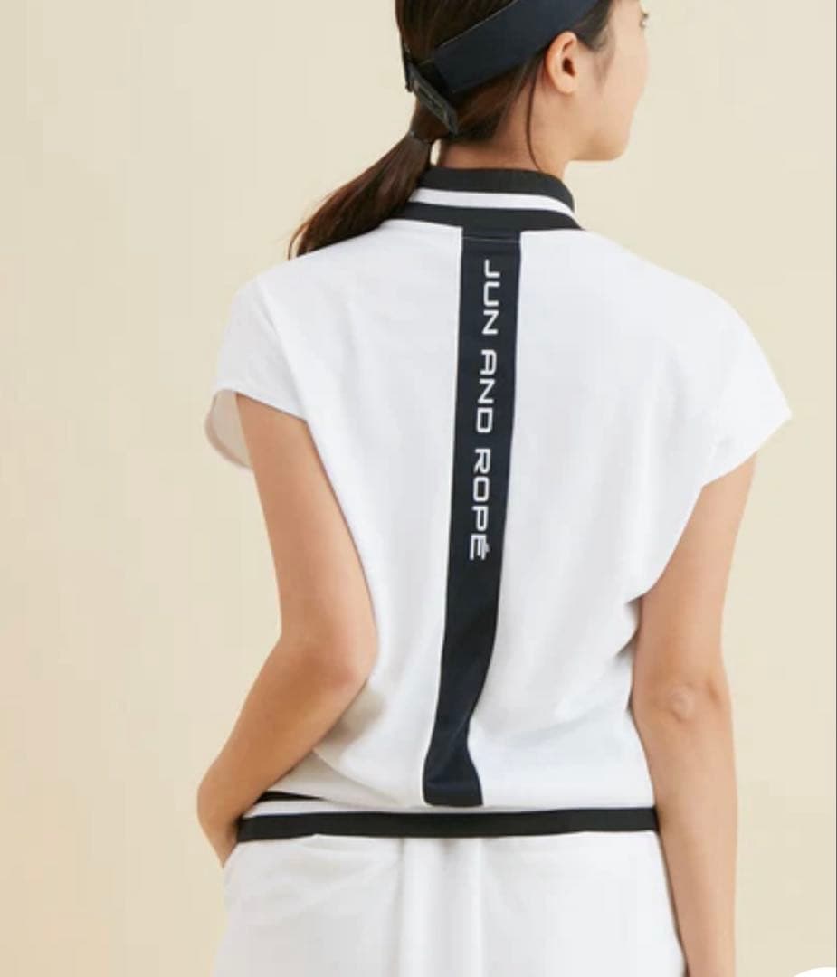 【新品】JUN&ROPE'メッシュモックネック　スカートセットアップ　ホワイト JUN&ROPE'（ジュンアンドロペ） スカート 「吸水速乾」「防透」ボディ