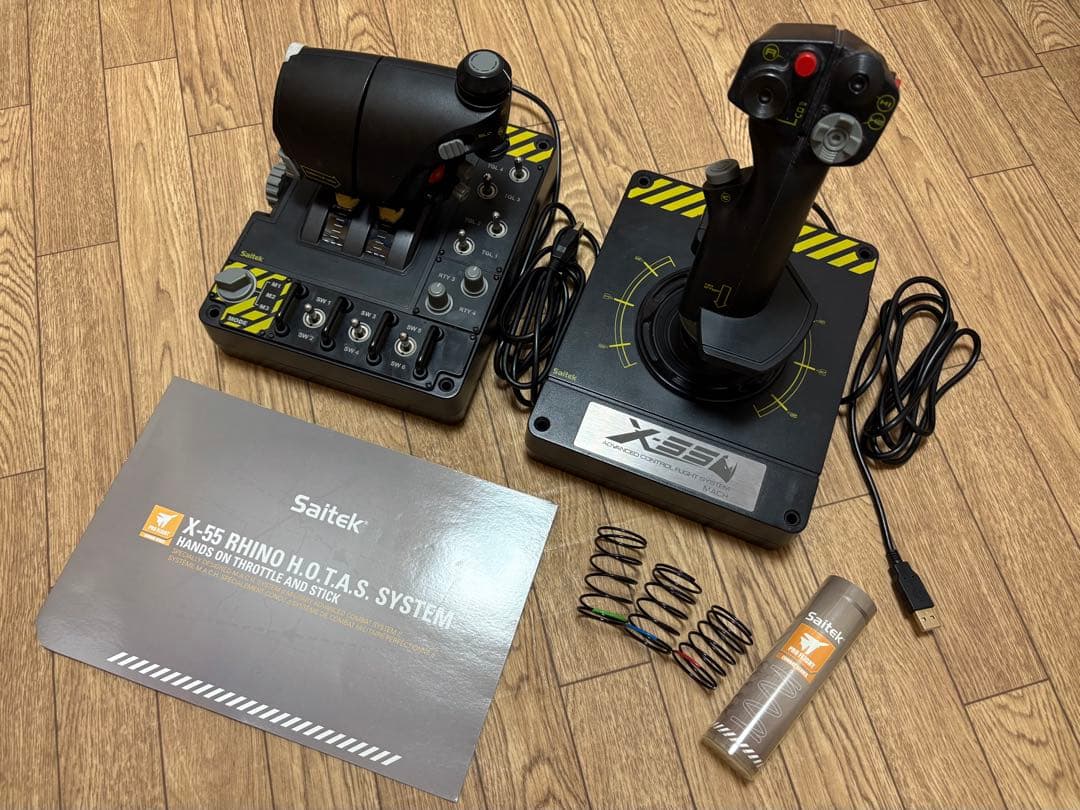 Saitek X-55 Rino HOTAS（難あり） Saitek X-55 Pro-flight RHINO H.O.T.A.S. HOTAS Flight Simulator