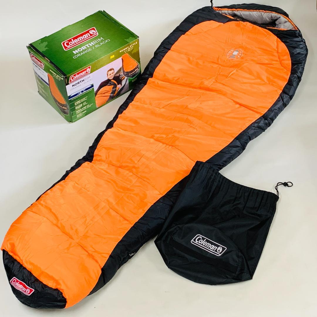 未使用展示品】コールマン 寝袋 ノースリム オレンジ ブラック マミー